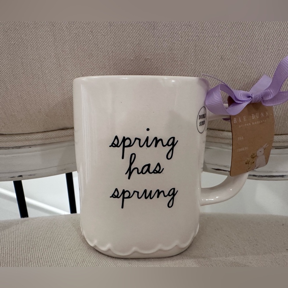 Rae Dunn 'spring has sprung' White Ceramic Mug NWT